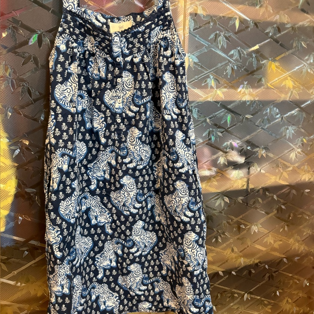 Printfresh Navy and White Pajama Dress